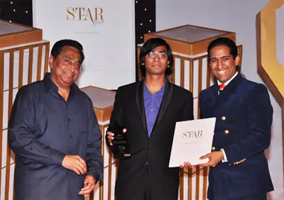 An award being presented on stage